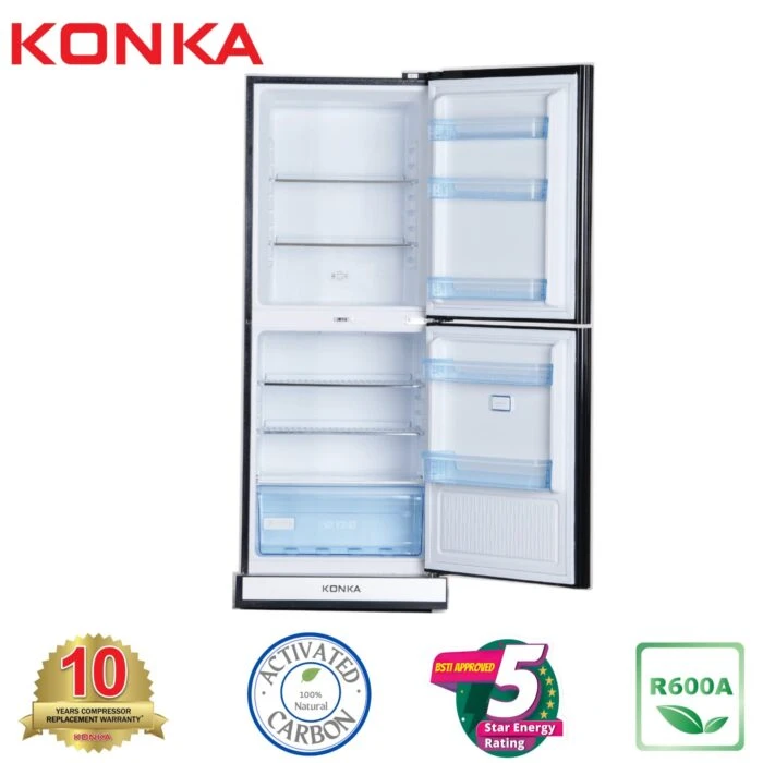 KONKA Refrigerator KRT-315EIGB Black Diamond, Upper Freezer (315 LTR) price in Bangladesh 