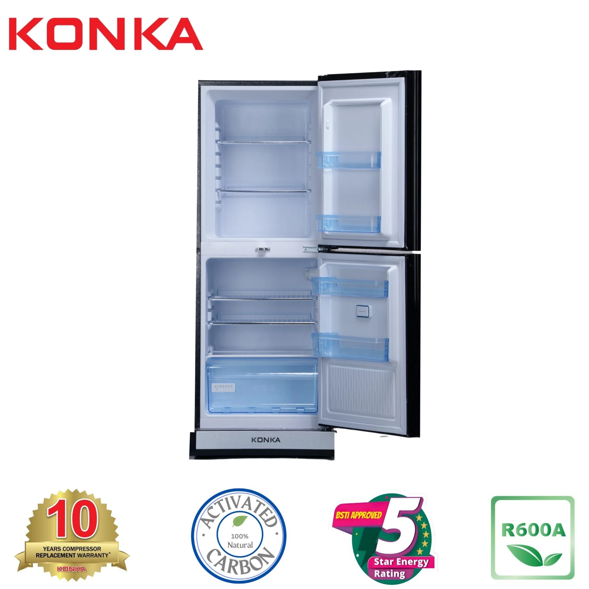 KONKA KRT-200GB Blue Delphinium 2 Door Upper Freezer 200 Ltr price in Bangladesh 