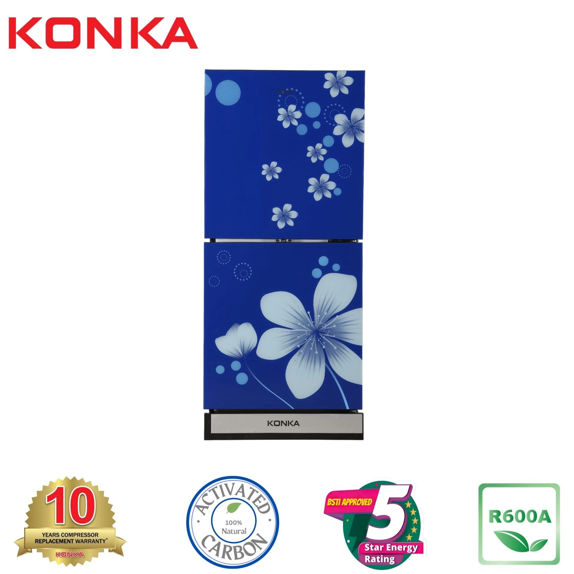 KONKA KRT-200GB Blue Delphinium 2 Door Upper Freezer 200 Ltr price in Bangladesh 