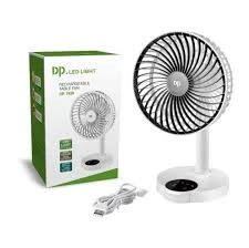 DP 7626 Rechargeable Portable USB Fan with LED Light
