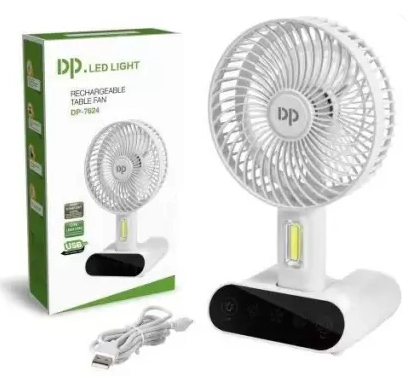 DP-7624 Rechargeable Touch Mini Table Fan With Lamp