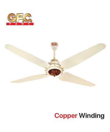 GFC Crystal Antique 56 Inches 4 Blade Ceiling Fan-Copper Winding